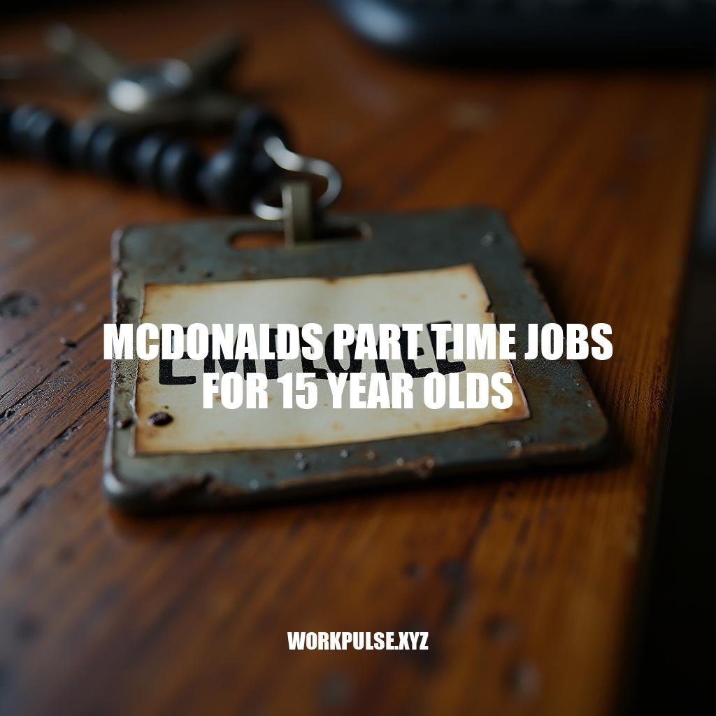 McDonald’s Part-Time Jobs for Teens: A Guide for 15-Year-Olds